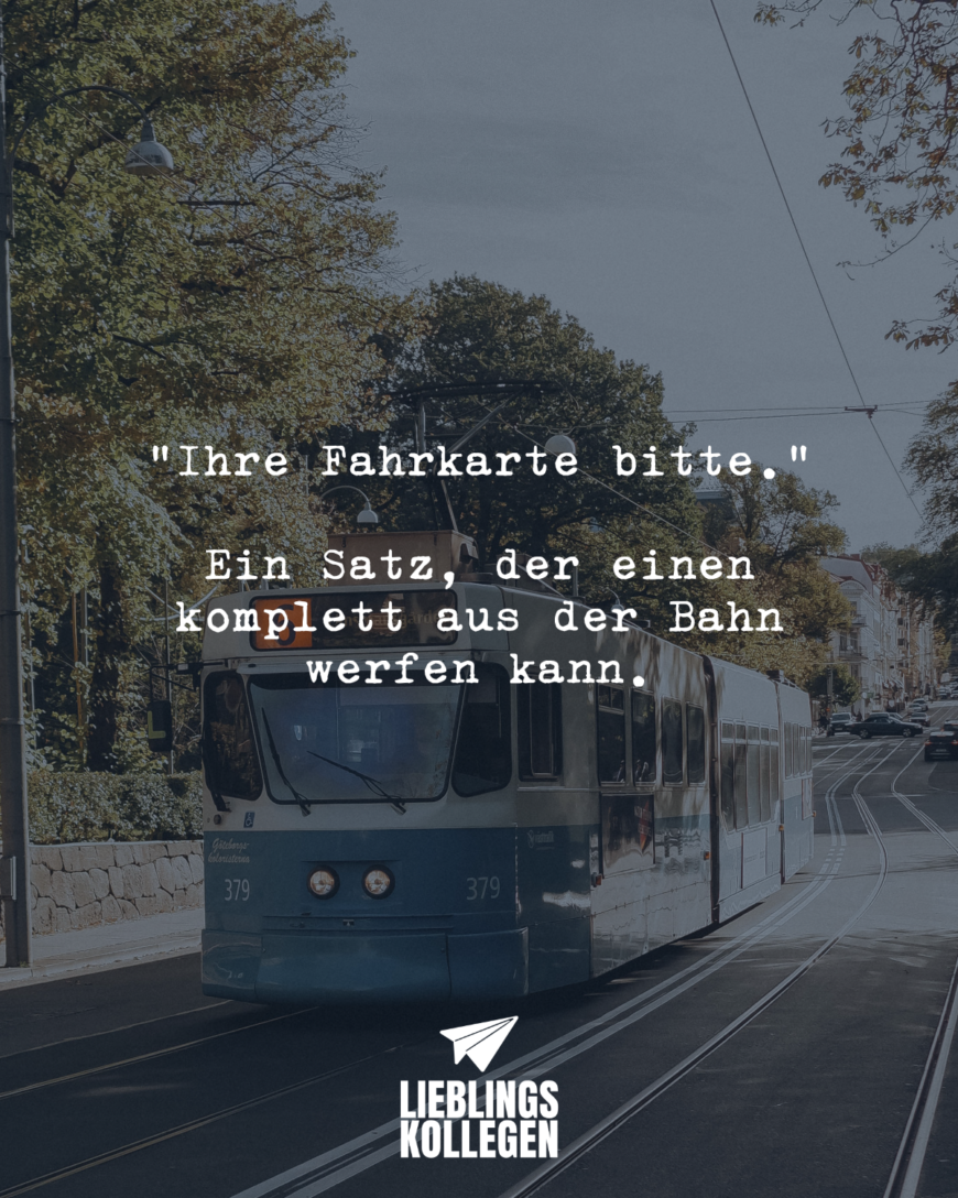 “Ihre Fahrkarte bitte.” - Ein Satz, der einen komplett aus der Bahn werfen kann.