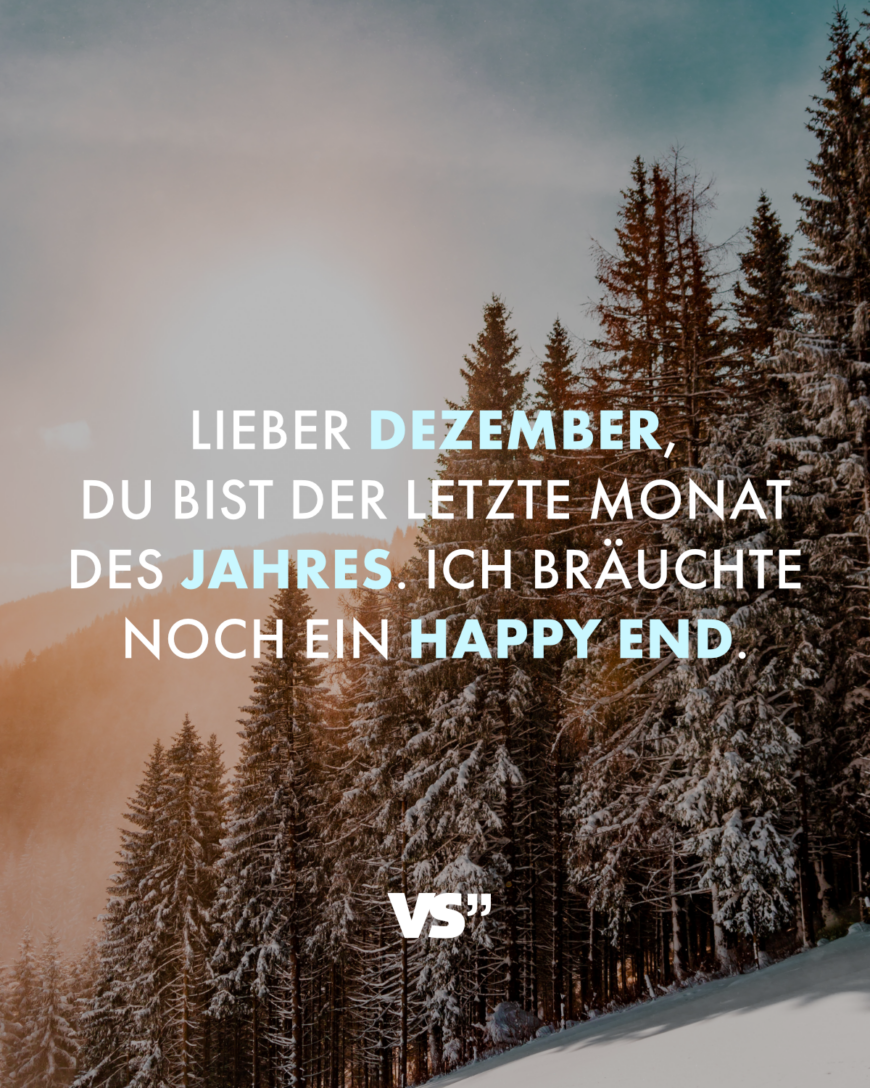 Lieber Dezember, du bist der letzte Monat des Jahres. Ich bräuchte noch ein Happy End.