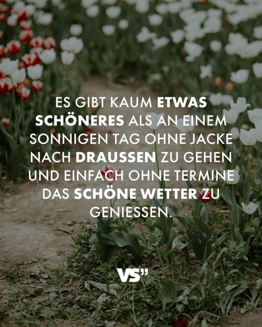 Es gibt kaum etwas Schöneres als an einem sonnigen Tag ohne Jacke nach draußen zu gehen und einfach ohne Termine das schöne Wetter zu genießen.